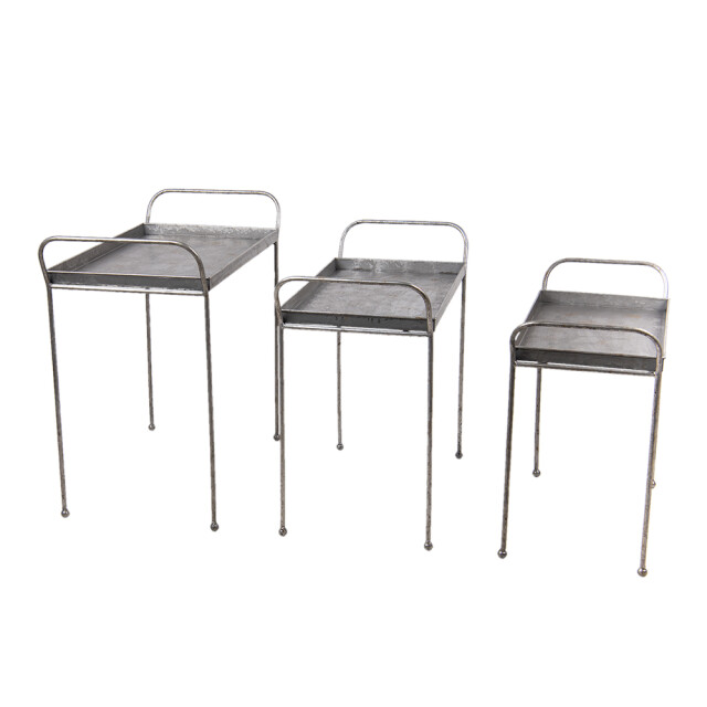 Clayre & Eef Bijzettafel set van 3 ijzer rechthoek sidetable 1357305 large