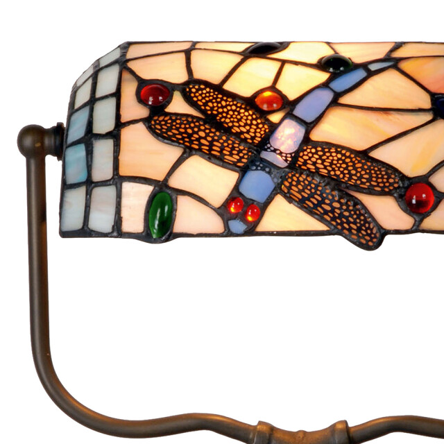 LumiLamp Tiffany tafellamp 27x20x36 cm bruin metaal glas vlinder tiffany 1088415 large