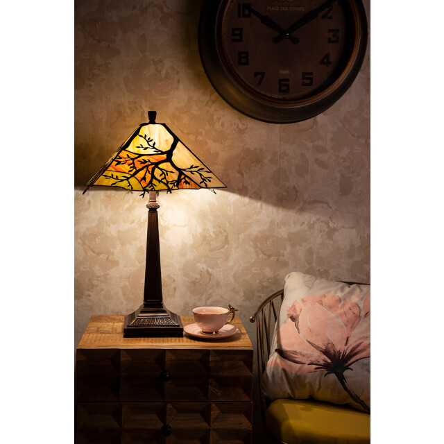 LumiLamp Tiffany tafellamp 36x36x57 cm bruin glas metaal tiffany 1980563 large