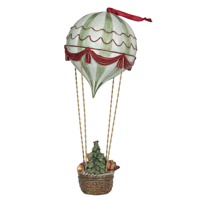 Clayre & Eef Beeld luchtballon Ø 14x37 cm wit polyresin kerstdecoratie 1402158 large