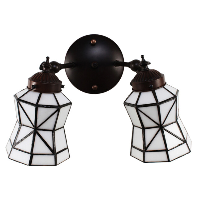 LumiLamp Wandlamp tiffany 30x23x23 cm bruin glas metaal muurlamp 1945243 large