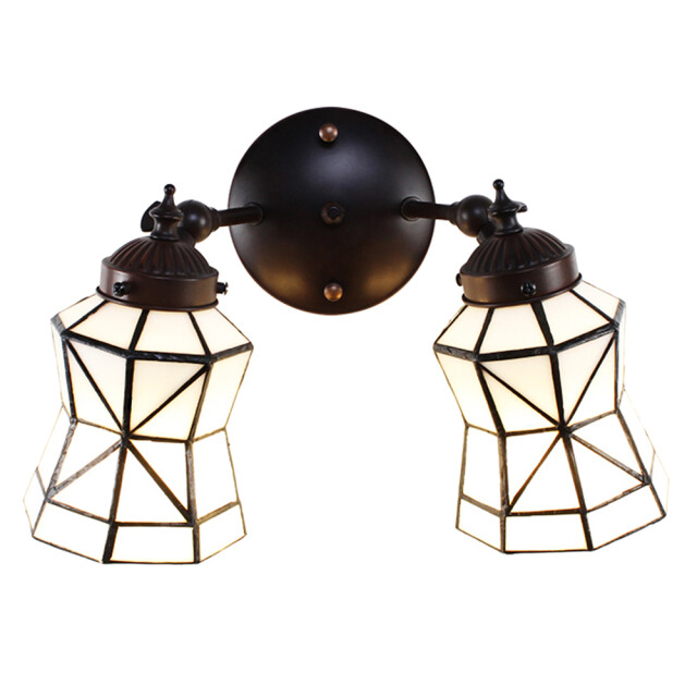 LumiLamp Wandlamp tiffany 30x23x23 cm bruin glas metaal muurlamp 1945243 large