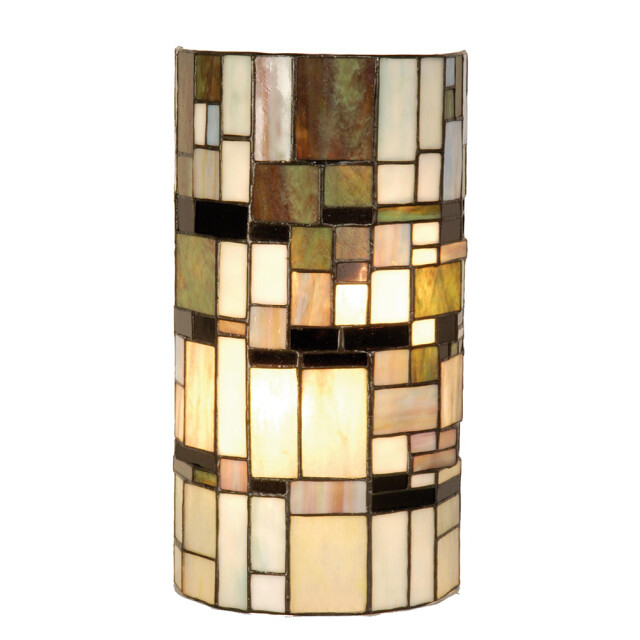 LumiLamp Wandlamp tiffany 20x11x36 cm bruin kunststof ijzer halfrond 1088715 large
