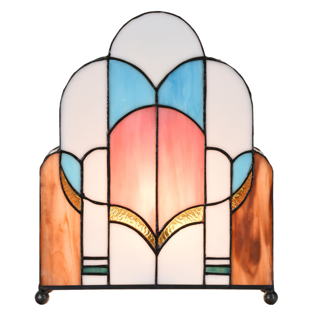 LumiLamp Tiffany tafellamp 30x4x25 cm roze glas tiffany bureaulamp 1980483 large