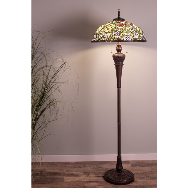LumiLamp Tiffany vloerlamp Ø 55x150 cm roze kunststof glas halfrond 1088496 large