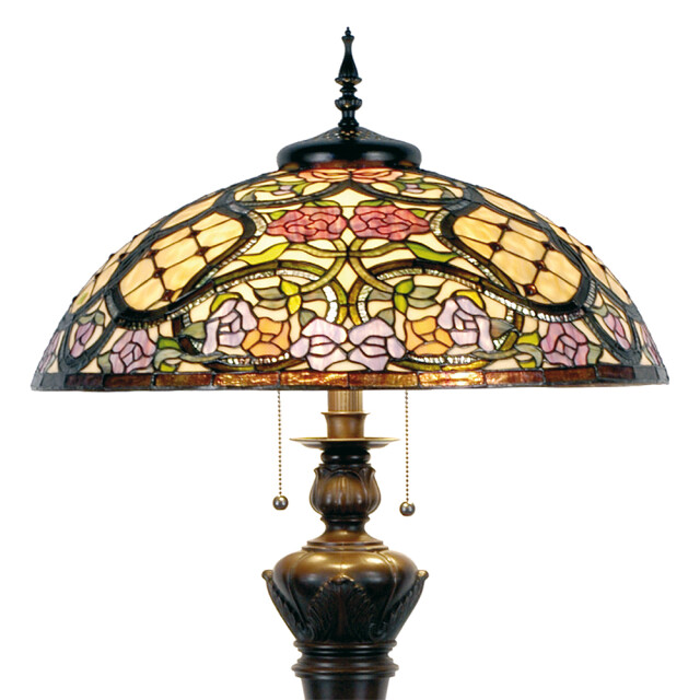 LumiLamp Tiffany vloerlamp Ø 55x150 cm roze kunststof glas halfrond 1088496 large