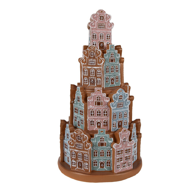 Clayre & Eef Gingerbread house met led Ø 18x33 cm blauw kunststof 2976276 large