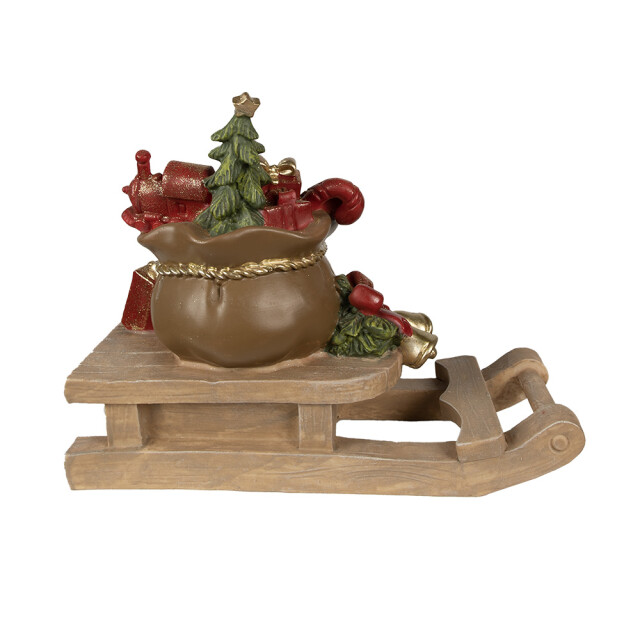Clayre & Eef Beeld slee 38x16x29 cm polyresin kerstdecoratie 2584606 large
