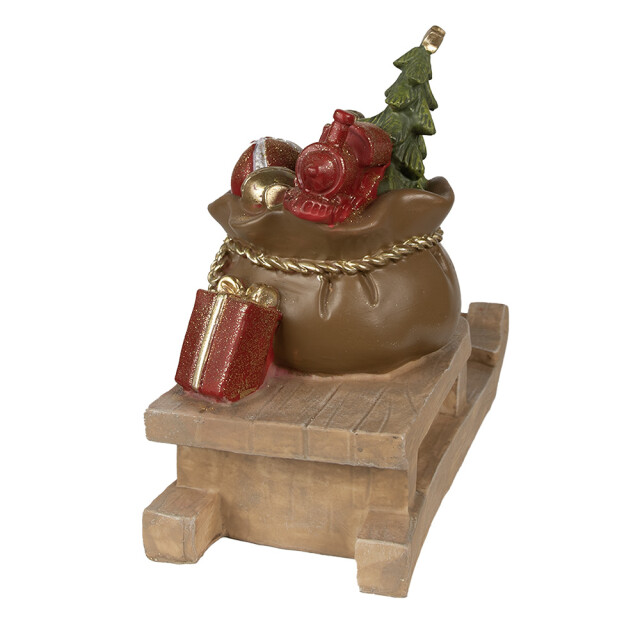 Clayre & Eef Beeld slee 38x16x29 cm polyresin kerstdecoratie 2584606 large