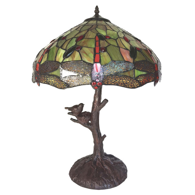 LumiLamp Tiffany tafellamp Ø 41x57 cm kunststof glas tiffany bureaulamp 1536948 large