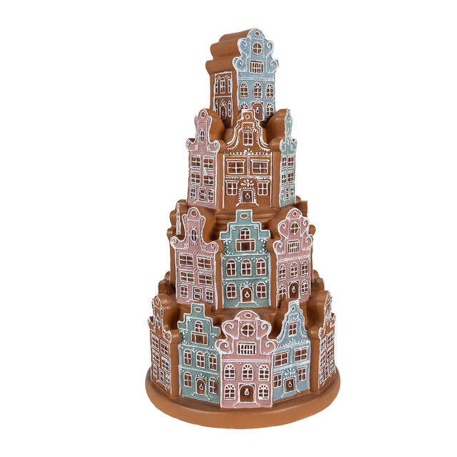 Clayre & Eef Gingerbread house met led Ø 18x33 cm blauw kunststof 2976276 large