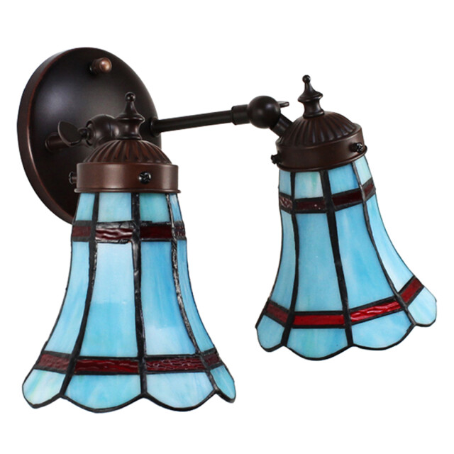 LumiLamp Wandlamp tiffany 30x23x23 cm rood glas metaal muurlamp 1945244 large