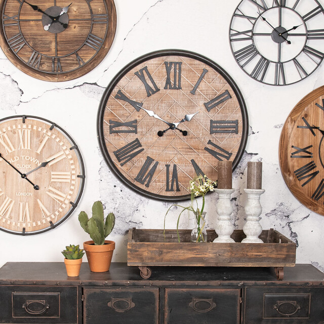 Clayre & Eef Decoratie dienblad op wielen 73x44x16 cm hout metaal 1088336 large