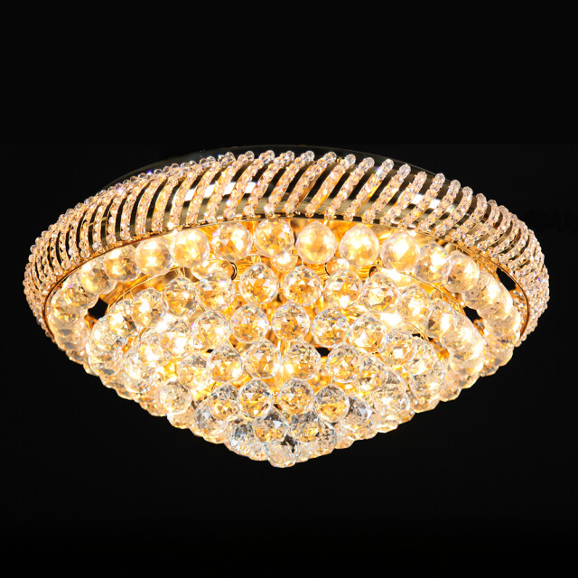 LumiLamp Plafondlamp kristal Ø 60x25 cm ijzer rond plafonniere 1290111 large