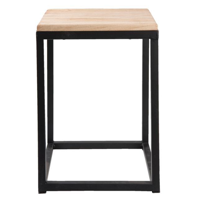Clayre & Eef Bijzettafel set van 2 ijzer hout vierkant sidetable 1106270 large