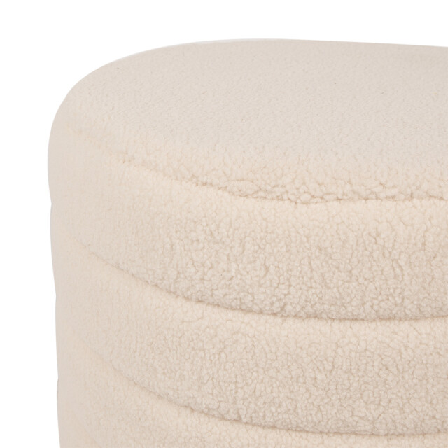 Clayre & Eef Hocker set van 2 Ø 50x45 / Ø 40x40 cm hout textiel rond 2704950 large