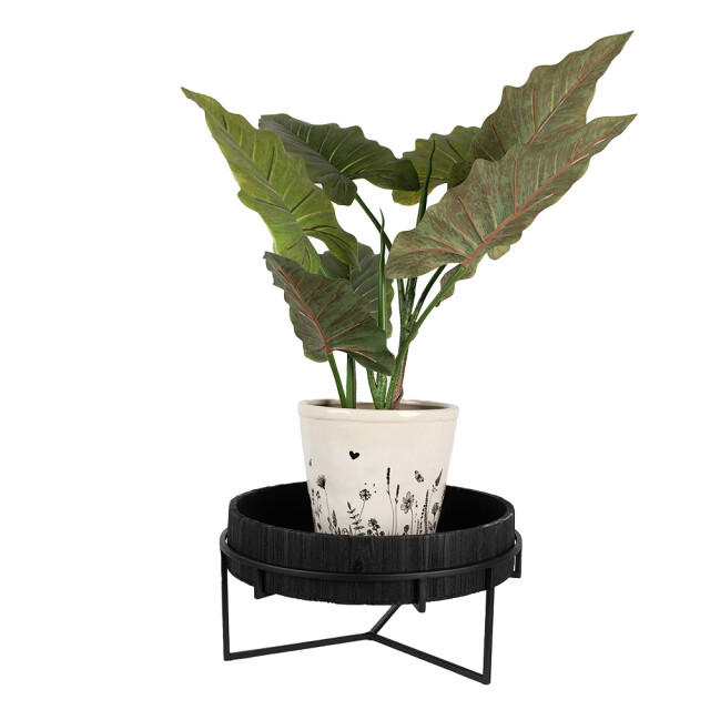 Clayre & Eef Plantentafel Ø 41x20 cm ijzer hout rond bijzettafel 2733728 large