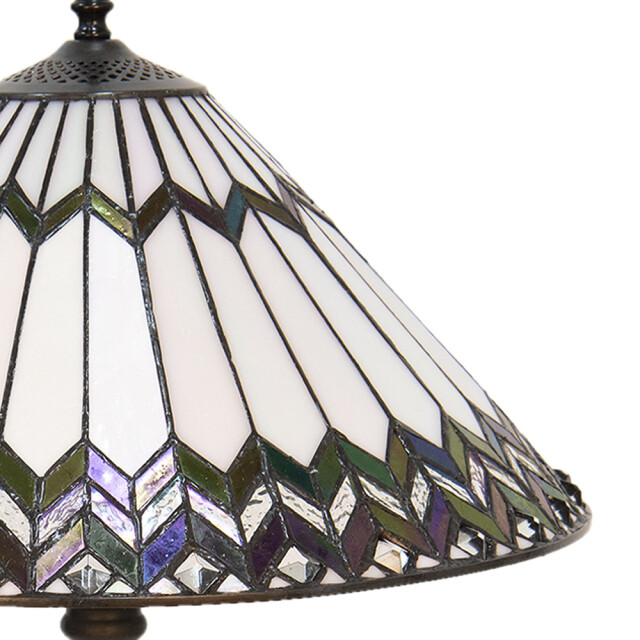 LumiLamp Tiffany tafellamp Ø 40x62 cm bruin glas tiffany bureaulamp 1088637 large
