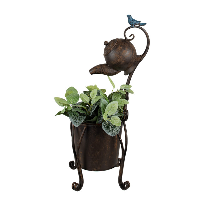 Clayre & Eef Planthouder theepot 24x30x62 cm ijzer tuindecoratie 2709897 large
