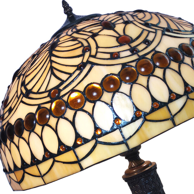 LumiLamp Tiffany tafellamp Ø 46x62 cm glas tiffany bureaulamp 1095237 large