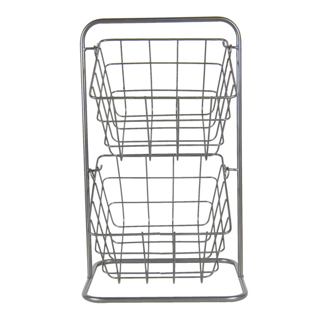 Clayre & Eef Mandenrek 22x22x41 cm metaal keuken mandjes 1291085 large