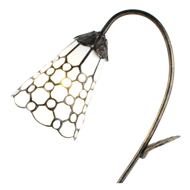 LumiLamp Tiffany tafellamp 48 cm wit glas tiffany bureaulamp 2035462 large
