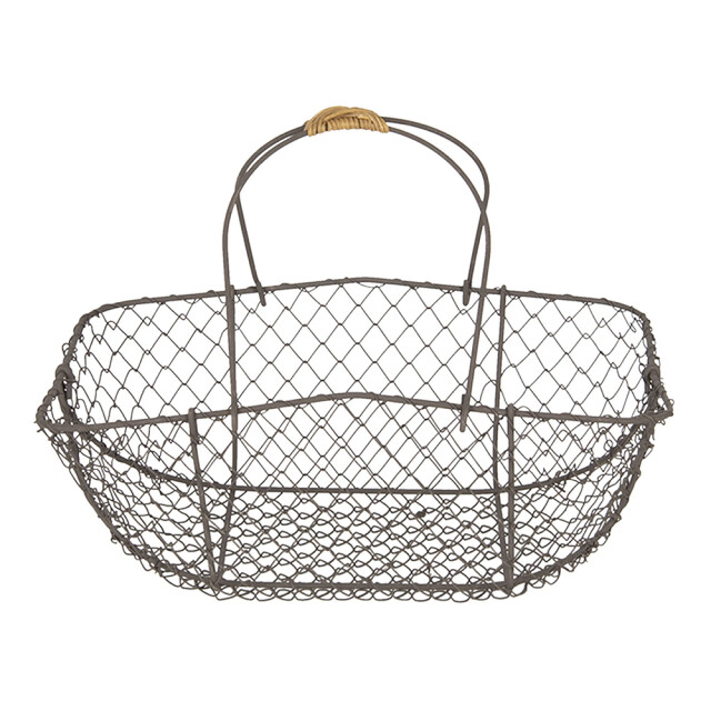 Clayre & Eef Mand ijzer hout rechthoek mand 1110482 large