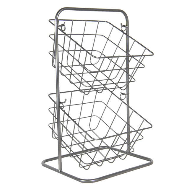 Clayre & Eef Mandenrek 22x22x41 cm metaal keuken mandjes 1291085 large