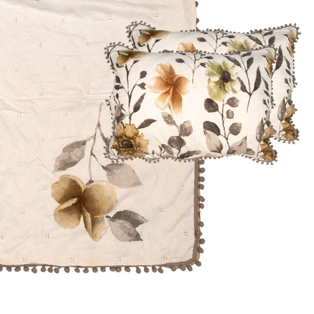 Clayre & Eef Bedsprei 220x240 cm grijs polyester sprei 3011408 large