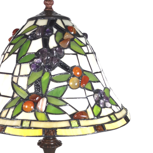 LumiLamp Tiffany tafellamp 31x31x47 cm groen glas bloemen tiffany 1088655 large