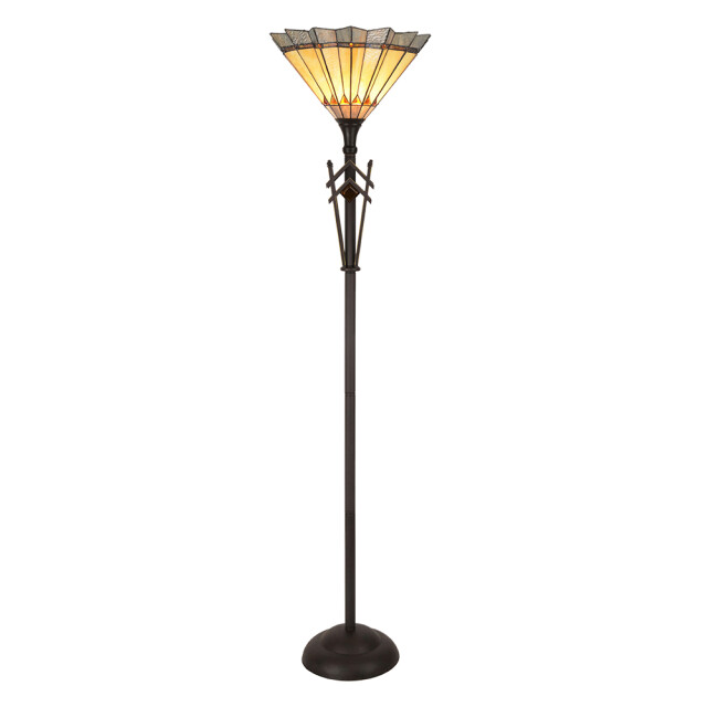 LumiLamp Tiffany vloerlamp Ø 45x182 cm bruin glas staande lamp 1088535 large