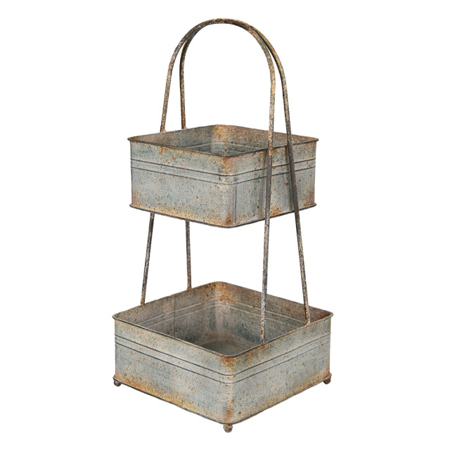 Clayre & Eef Etagère 2 laags 29x29x66 cm metaal 1978883 large