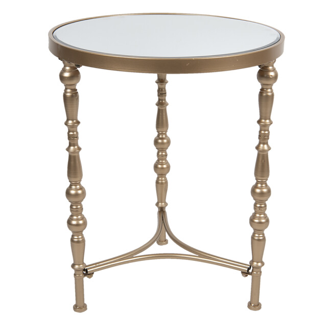 Clayre & Eef Bijzettafel Ø 50x60 cm ijzer glas rond 1741177 large