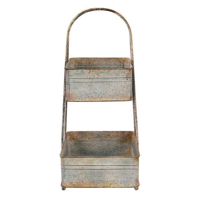 Clayre & Eef Etagère 2 laags 29x29x66 cm metaal 1978883 large