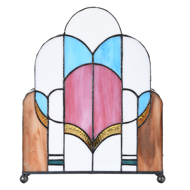 LumiLamp Tiffany tafellamp 30x4x25 cm roze glas tiffany bureaulamp 1980483 large