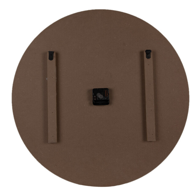 Clayre & Eef Wandklok Ø 60 cm bruin mdf wereldkaart muurklok 2443099 large