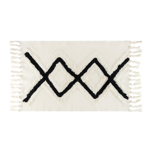 QUVIO Tapijt ruit 60 x 110 cm /zwart 2269238 large