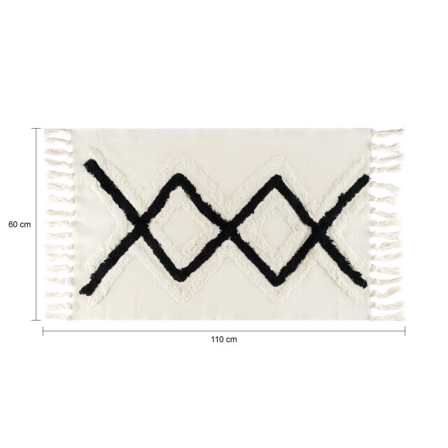 QUVIO Tapijt ruit 60 x 110 cm /zwart 2269238 large
