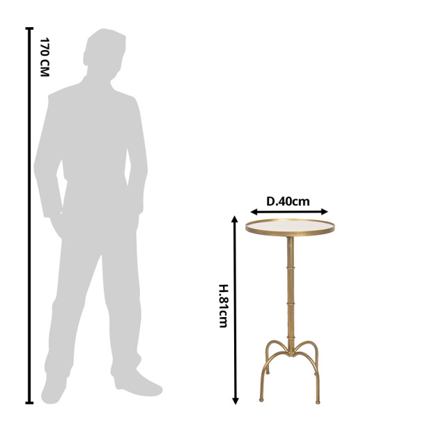 Clayre & Eef Bijzettafel Ø 40x81 cm metaal rond 1089020 large