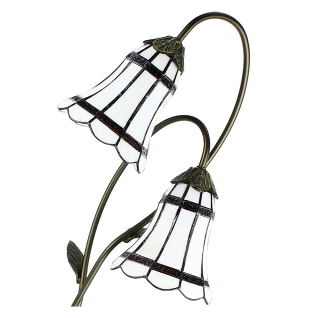 LumiLamp Tiffany tafellamp 61 cm wit kunststof glas tiffany bureaulamp 2035467 large