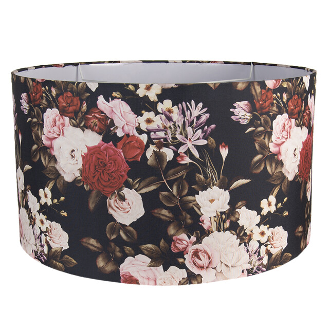 Clayre & Eef Lampenkap hanglamp Ø 53x30 cm textiel rond bloemen stoffen 1297706 large