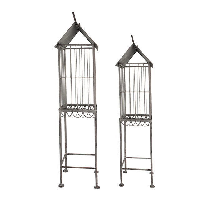 Clayre & Eef Vogelkooi decoratie set van 2 metaal vogelkooi voor binnen 2579850 large