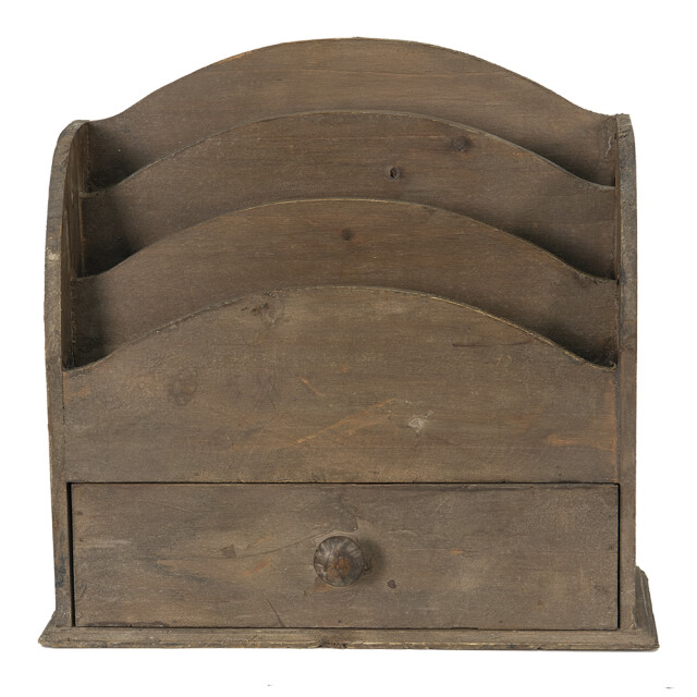 Clayre & Eef Brievenhouder 33x13x31 cm hout postbakje 1781742 large