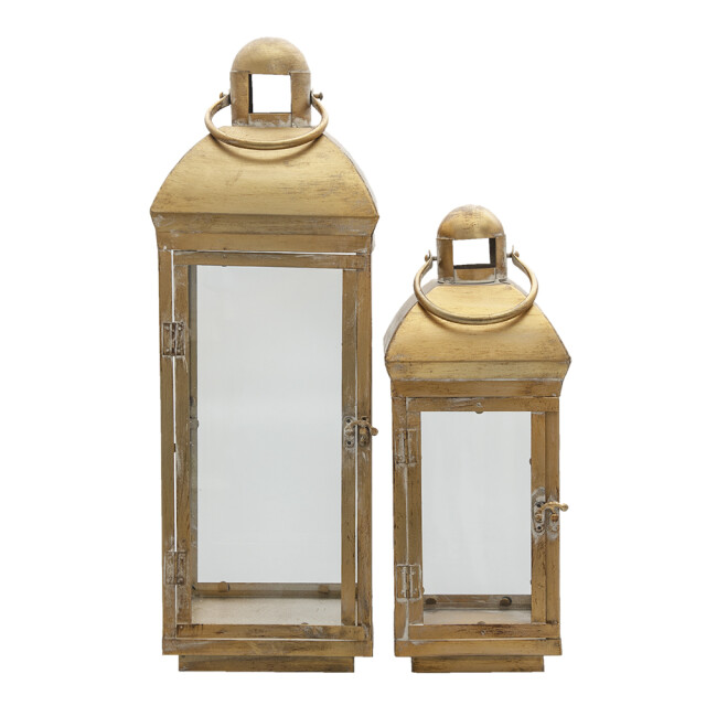 Clayre & Eef Lantaarn set van 2 ijzer rechthoek kaarsenhouder 1525993 large