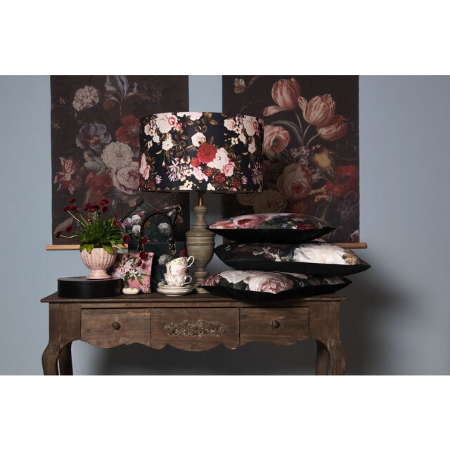 Clayre & Eef Lampenkap hanglamp Ø 53x30 cm textiel rond bloemen stoffen 1297706 large