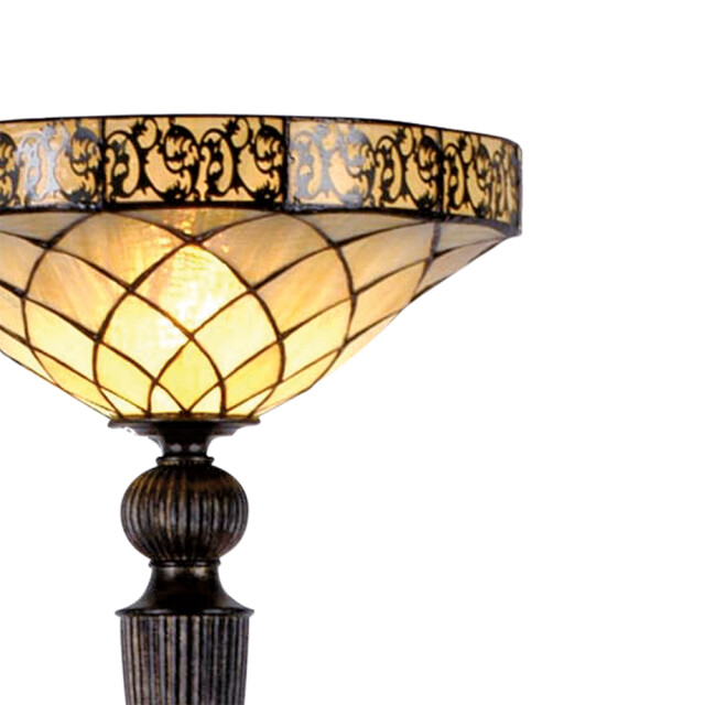 LumiLamp Tiffany vloerlamp Ø 41x179 cm beige glas driehoek staande lamp 1088461 large