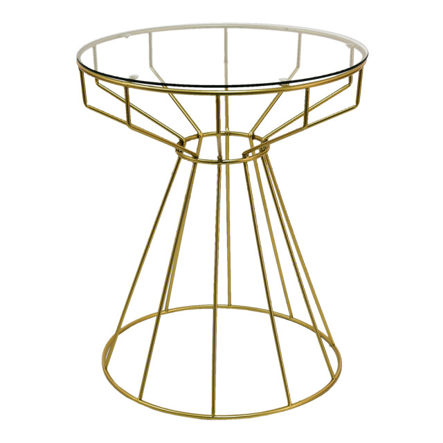 Clayre & Eef Bijzettafel Ø 50x60 cm metaal glas 1846624 large
