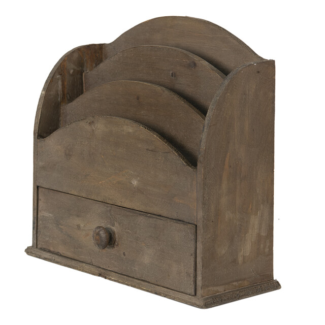 Clayre & Eef Brievenhouder 33x13x31 cm hout postbakje 1781742 large