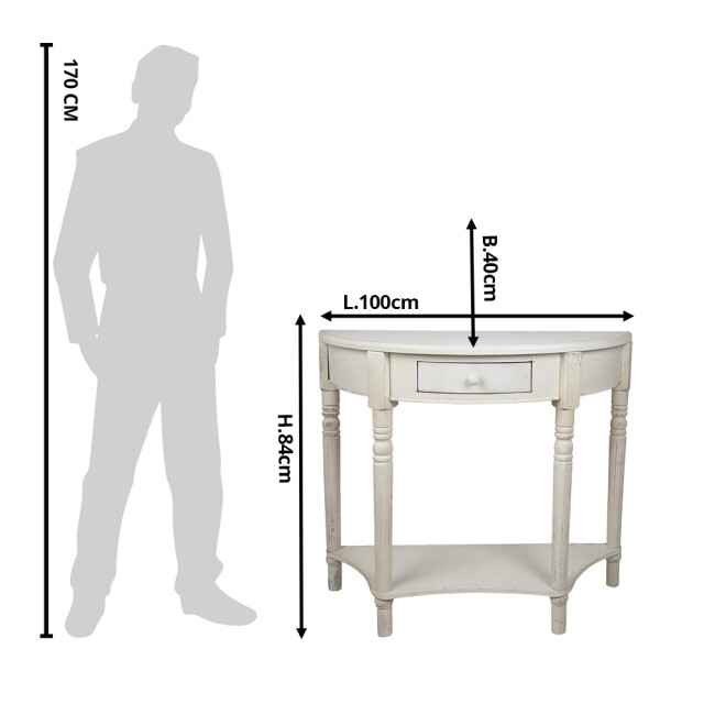 Clayre & Eef Sidetable 100x40x84 cm hout wandtafel 1741243 large