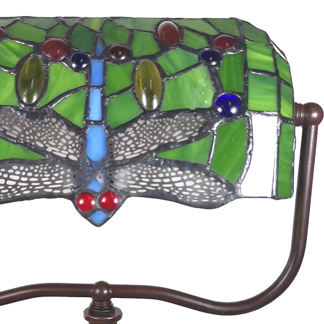 LumiLamp Tiffany tafellamp 25x25x42 cm rood polyresin glas libelle 1146538 large